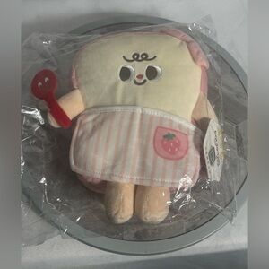 Potdemiel Toast Plush Doll with Spoon Pink Apron Clip 9” New with Tag